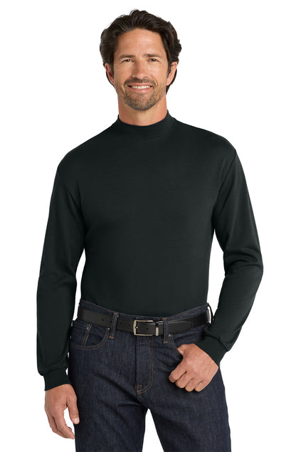 Interlock Knit Mock Turtleneck